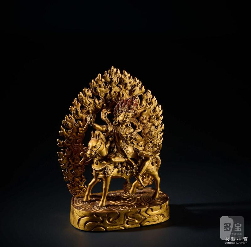 16-17世纪 （扎什伦布寺）铜鎏金吉祥天母 - 图7